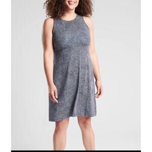 Athleta Santorini Blue Racerback Thera Print Sleeveless Tank Dress Medium